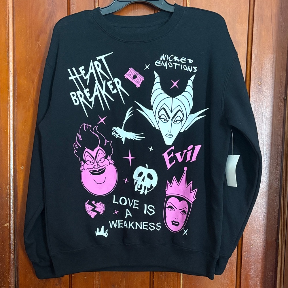 Black Sweatshirt with Disney Villains Design
